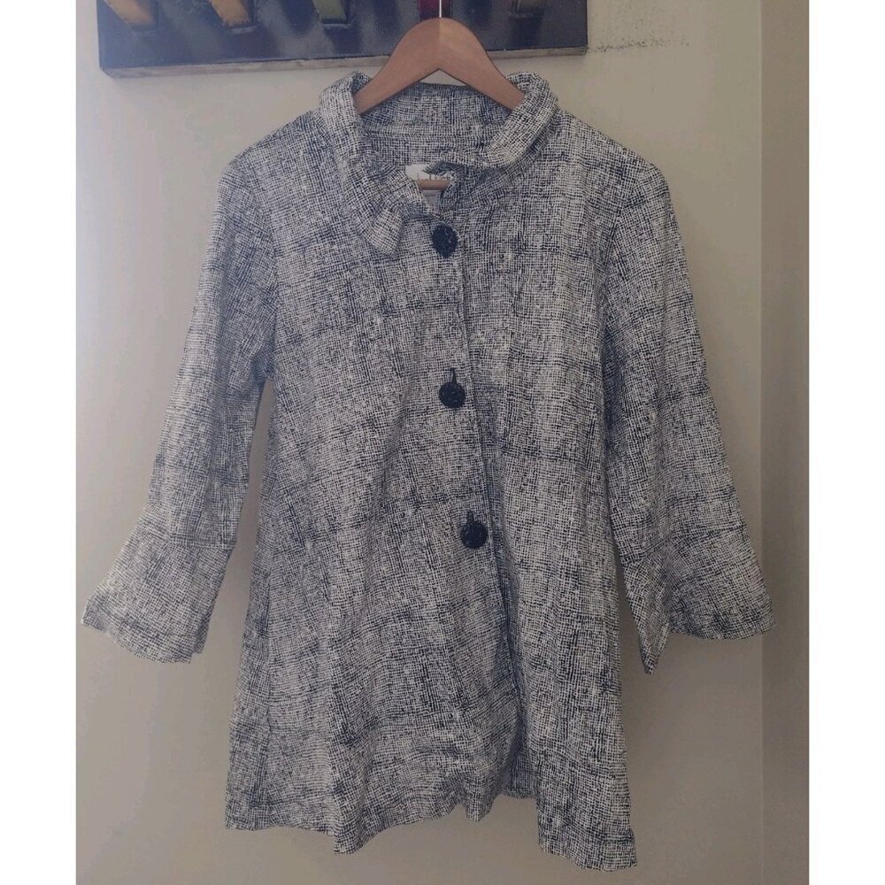 Joseph Ribkoff Graphic Print Button Front Long Blazer Coat